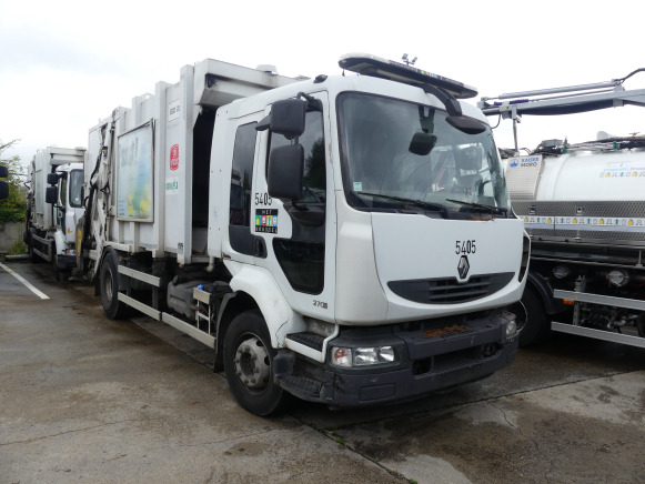 REF:5405 - Camion poubelle Renault Midlum 270 DXI (2013-205.285 km) - Szemetesautó: 2 kép. REF:5405 - Camion poubelle Renault Midlum 270 DXI (2013-205.285 km) - Szemetesautó: 2 kép.