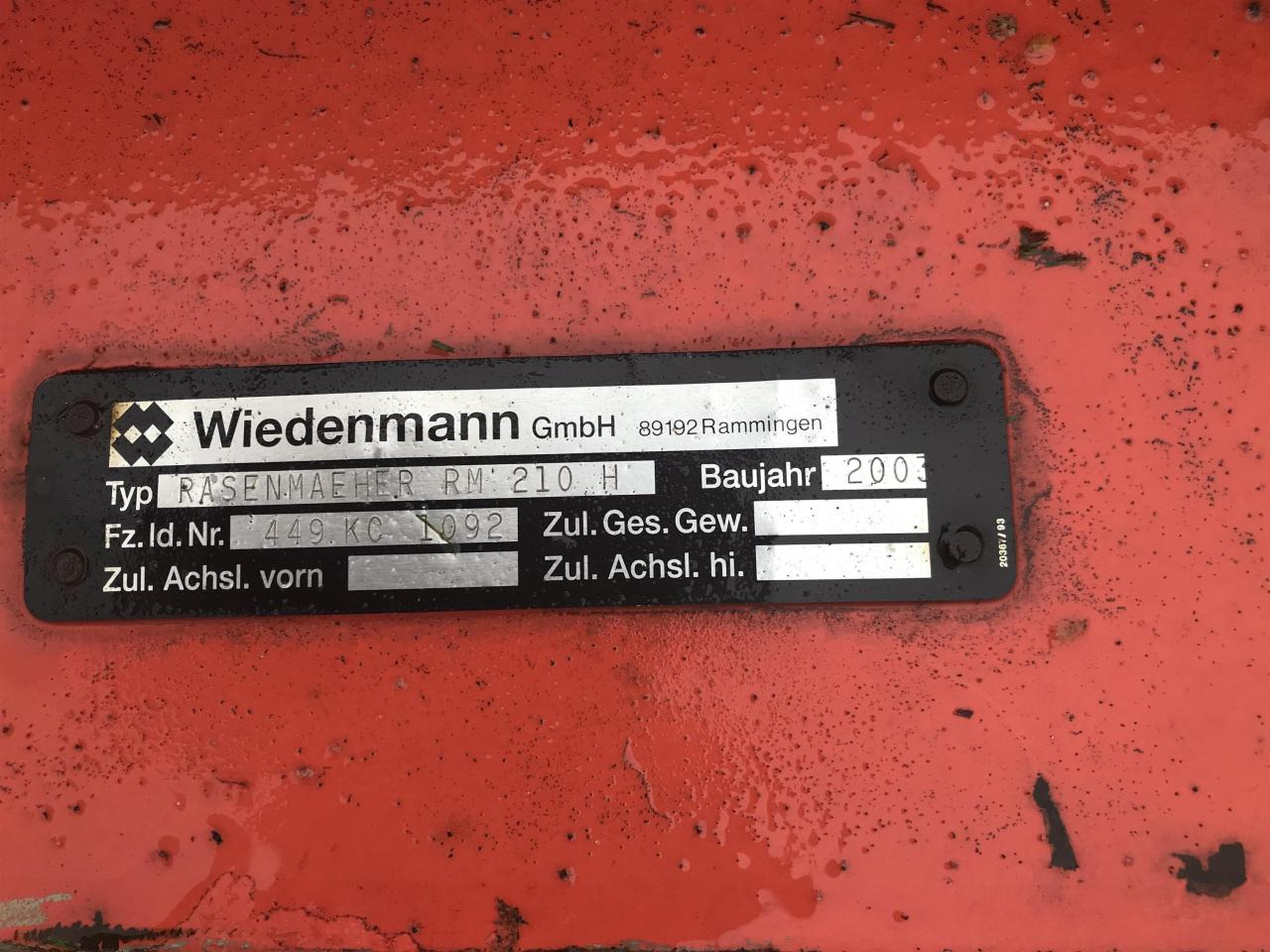 Wiedenmann RM 210 H - Fűkasza: 3 kép. Wiedenmann RM 210 H - Fűkasza: 3 kép.