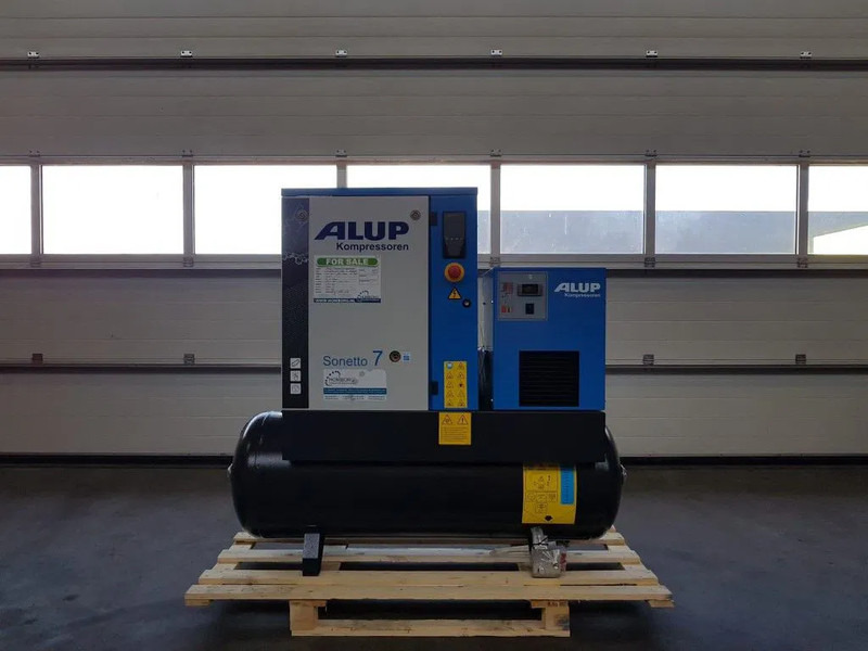 Alup Sonetto 7.5 + 200 Elektrische Schroefcompressor met ketel en droger 5.5 kW 750 L / min 10 Bar - Légkompresszor: 1 kép. Alup Sonetto 7.5 + 200 Elektrische Schroefcompressor met ketel en droger 5.5 kW 750 L / min 10 Bar - Légkompresszor: 1 kép.