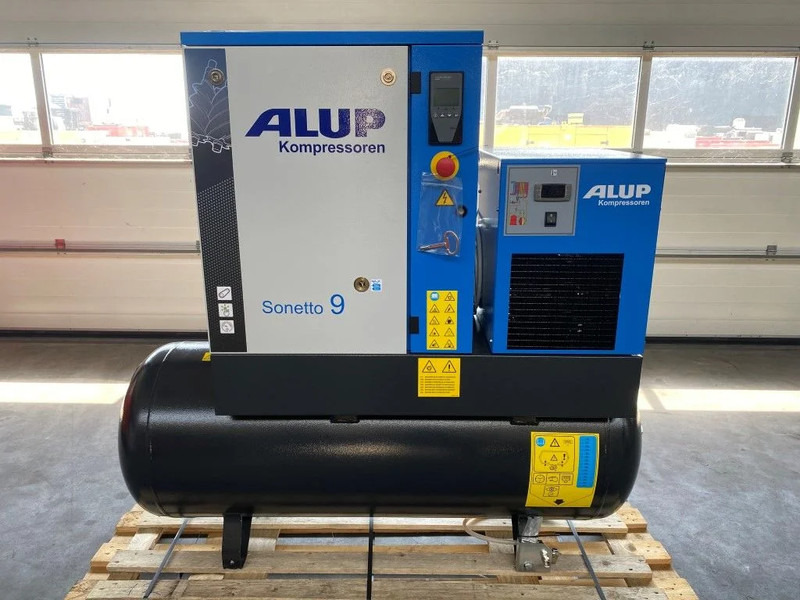 Alup Sonetto 9+ 270 Elektrische Schroefcompressor met ketel en droger 7.5 kW 980 L / min 10 Bar - Légkompresszor: 1 kép. Alup Sonetto 9+ 270 Elektrische Schroefcompressor met ketel en droger 7.5 kW 980 L / min 10 Bar - Légkompresszor: 1 kép.