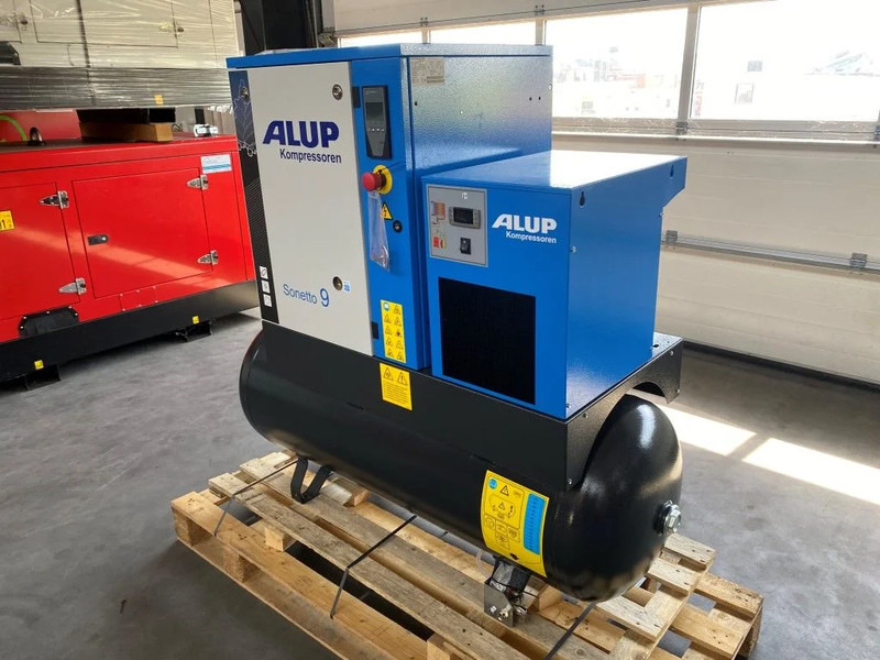 Alup Sonetto 9+ 270 Elektrische Schroefcompressor met ketel en droger 7.5 kW 980 L / min 10 Bar - Légkompresszor: 4 kép. Alup Sonetto 9+ 270 Elektrische Schroefcompressor met ketel en droger 7.5 kW 980 L / min 10 Bar - Légkompresszor: 4 kép.