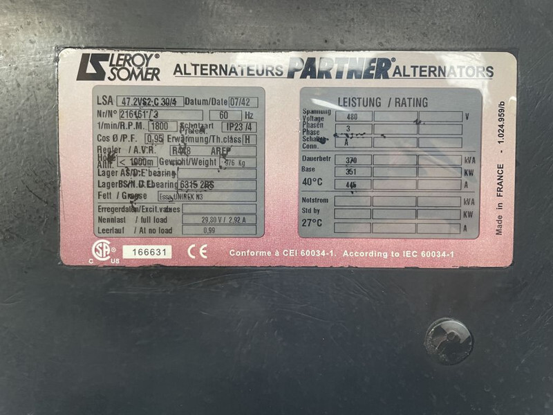 Caterpillar C12 Leroy Somer 400 kVA Silent generatorset - Áramfejlesztő: 4 kép. Caterpillar C12 Leroy Somer 400 kVA Silent generatorset - Áramfejlesztő: 4 kép.