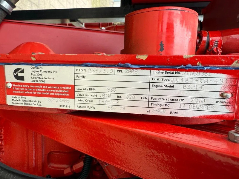 Vízszivattyú Cummins B3.8-C Firepack 138 m3 / h Diesel Waterpomp as New ! 197 hours: 7 kép.