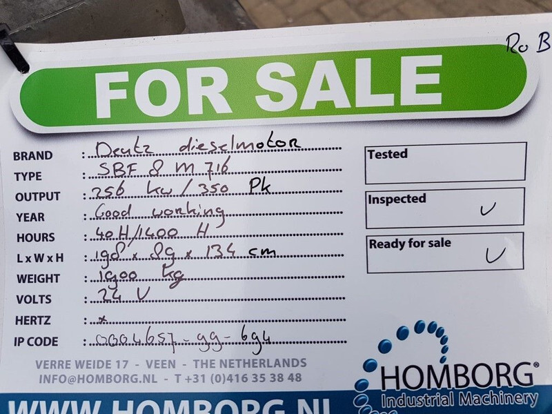 Motor - Építőipari gépek Deutz SBF8M716 Diesel motor 256 kW 350 PK Diesel engine: 14 kép.