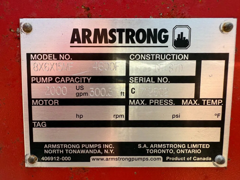John Deere 6068 HF 120 Armstrong 452 m3 / h Diesel Waterpomp brandschade - Vízszivattyú: 4 kép. John Deere 6068 HF 120 Armstrong 452 m3 / h Diesel Waterpomp brandschade - Vízszivattyú: 4 kép.