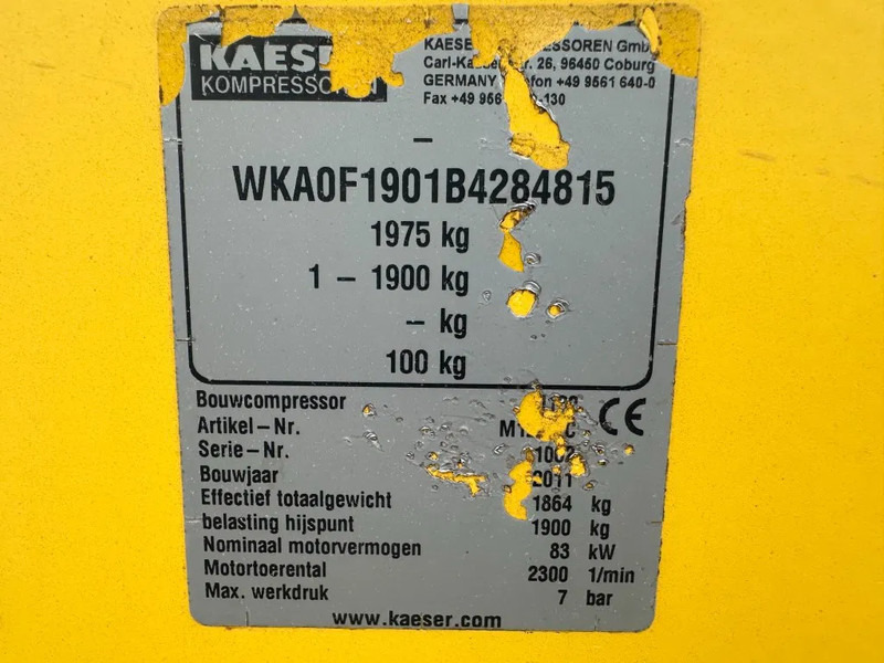 Kaeser M122 Deutz 11.1 m3 / min 10 Bar 83 kW Mobiele Diesel Compressor - Légkompresszor: 3 kép. Kaeser M122 Deutz 11.1 m3 / min 10 Bar 83 kW Mobiele Diesel Compressor - Légkompresszor: 3 kép.