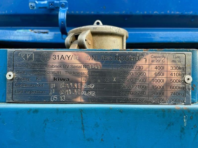 Kiwa IBC 1000 liter Kiwa IBC Dieseltank met keuring - Tároló tartály: 3 kép. Kiwa IBC 1000 liter Kiwa IBC Dieseltank met keuring - Tároló tartály: 3 kép.