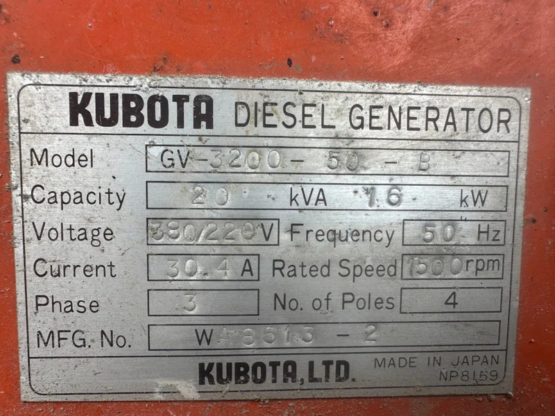 Kubota GV 3200 20 kVA Silent geenratorset in 10 ft container xxl fuel tank - Áramfejlesztő: 5 kép. Kubota GV 3200 20 kVA Silent geenratorset in 10 ft container xxl fuel tank - Áramfejlesztő: 5 kép.