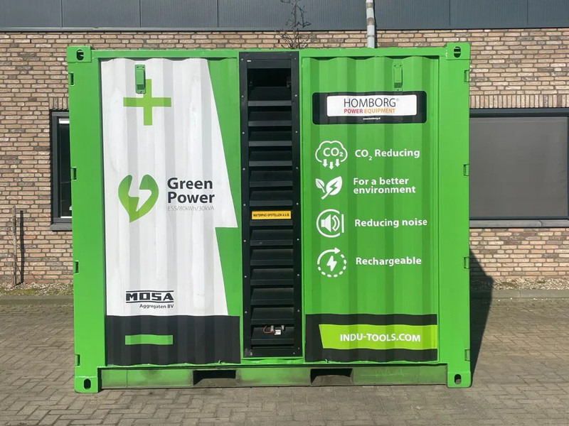 MOSA Hybride Perkins 66 kVA / 80 KWh accupakket - Áramfejlesztő: 1 kép. MOSA Hybride Perkins 66 kVA / 80 KWh accupakket - Áramfejlesztő: 1 kép.