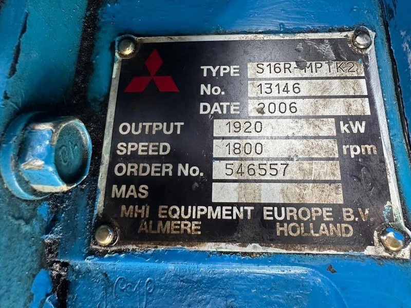 Mitsubishi S16R - MPTK2 Alconza 2322 kVA Marine generatorset - Áramfejlesztő: 4 kép. Mitsubishi S16R - MPTK2 Alconza 2322 kVA Marine generatorset - Áramfejlesztő: 4 kép.