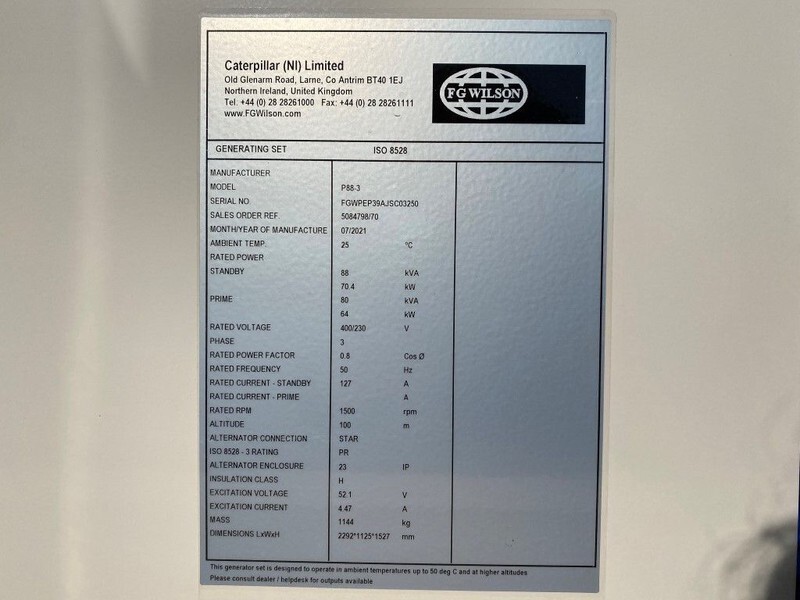 Perkins 1104A-44T FG Wilson 88 kVA Supersilent generatorset New ! - Áramfejlesztő: 4 kép. Perkins 1104A-44T FG Wilson 88 kVA Supersilent generatorset New ! - Áramfejlesztő: 4 kép.