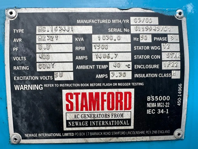 Áramfejlesztő Perkins 4012 TWG Stamford 1030 kVA generatorset as New ! 175 hours ! Nieuwstaat !: 16 kép. Áramfejlesztő Perkins 4012 TWG Stamford 1030 kVA generatorset as New ! 175 hours ! Nieuwstaat !: 16 kép.