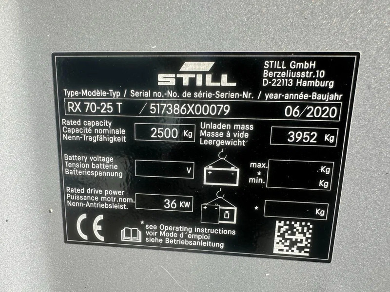 Still RX70-25 T 2.5 ton Duplex Sideshift LPG Heftruck 2020 - Gázüzemű targonca: 3 kép. Still RX70-25 T 2.5 ton Duplex Sideshift LPG Heftruck 2020 - Gázüzemű targonca: 3 kép.