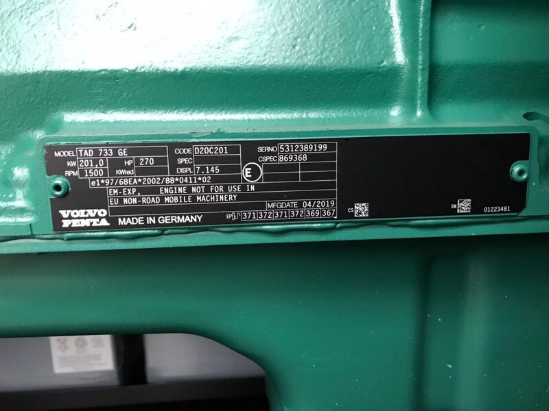 Volvo TAD 733 GE 225 kVA Supersilent generatorset New ! - Áramfejlesztő: 5 kép. Volvo TAD 733 GE 225 kVA Supersilent generatorset New ! - Áramfejlesztő: 5 kép.