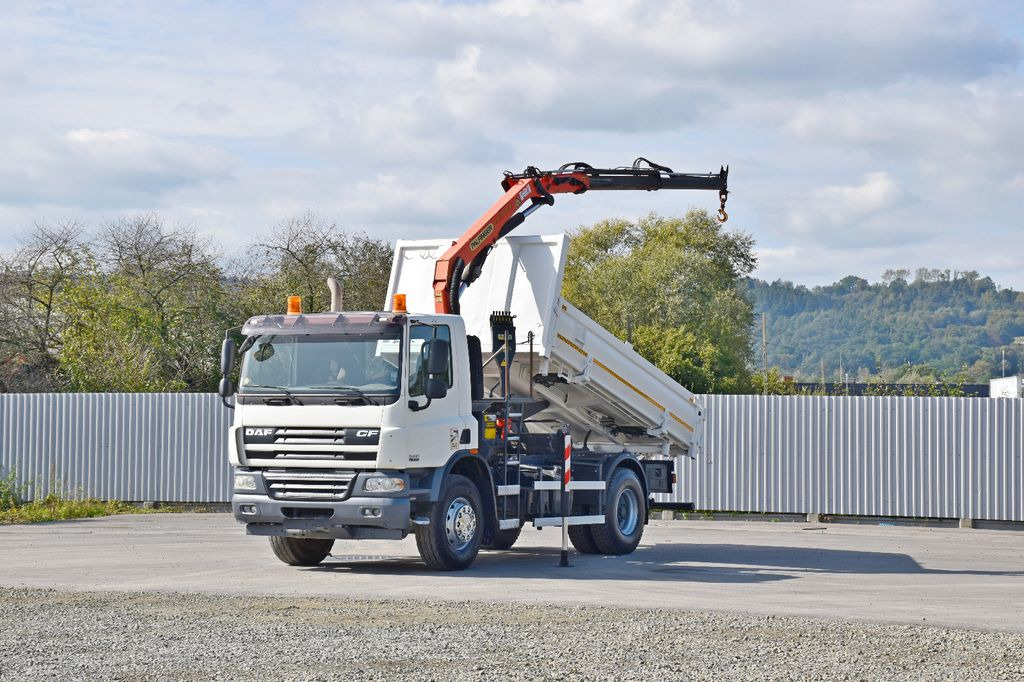 DAF CF 75.310 Kipper 4,30 m + KRAN * TOPZUSTAND DAF CF 75.310 Kipper 4,30 m + KRAN * TOPZUSTAND - Billenőplatós teherautó, Darus autó: 2 kép. DAF CF 75.310 Kipper 4,30 m + KRAN * TOPZUSTAND DAF CF 75.310 Kipper 4,30 m + KRAN * TOPZUSTAND - Billenőplatós teherautó, Darus autó: 2 kép.