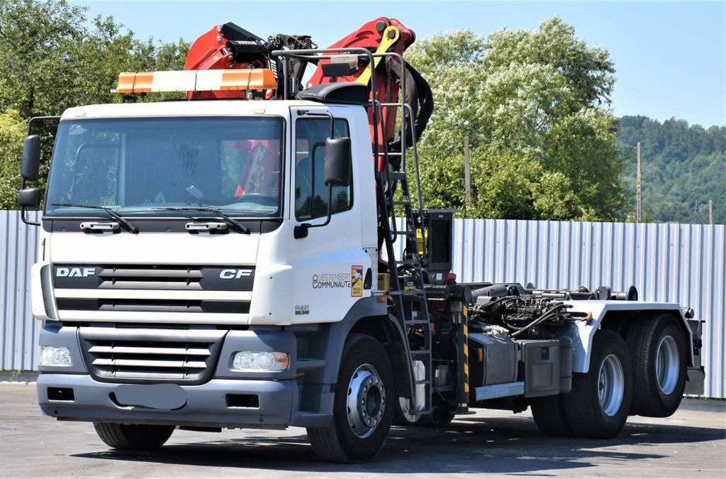 DAF CF 85.340 * ABROLLKIPPER + KRAN * TOP - Darus autó, Horgos rakodó teherautó: 4 kép. DAF CF 85.340 * ABROLLKIPPER + KRAN * TOP - Darus autó, Horgos rakodó teherautó: 4 kép.