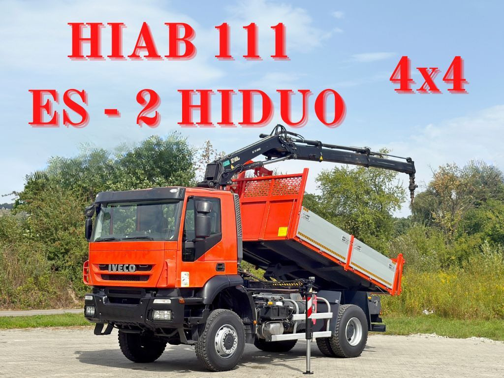 Iveco TRAKKER 190T36 * HIAB 111 ES-2 HIDUO * 4x4 * TOP - Billenőplatós teherautó, Darus autó: 1 kép. Iveco TRAKKER 190T36 * HIAB 111 ES-2 HIDUO * 4x4 * TOP - Billenőplatós teherautó, Darus autó: 1 kép.