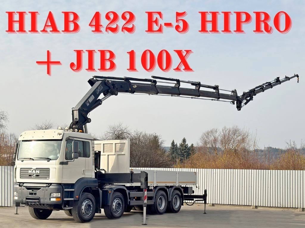 MAN TGA 35.430 * HIAB 422 E - 5 HIPRO + JIB 100X - Darus autó: 1 kép. MAN TGA 35.430 * HIAB 422 E - 5 HIPRO + JIB 100X - Darus autó: 1 kép.