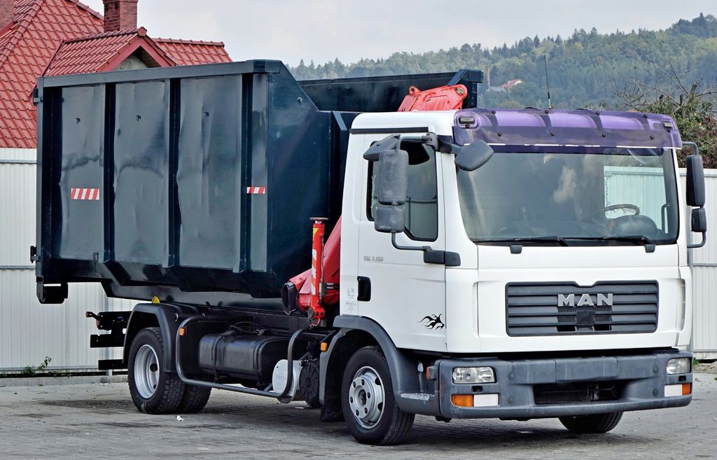 MAN TGL 7.150 Abrollkipper + Kran !! MAN TGL 7.150 Abrollkipper + Kran !! - Darus autó, Horgos rakodó teherautó: 3 kép. MAN TGL 7.150 Abrollkipper + Kran !! MAN TGL 7.150 Abrollkipper + Kran !! - Darus autó, Horgos rakodó teherautó: 3 kép.