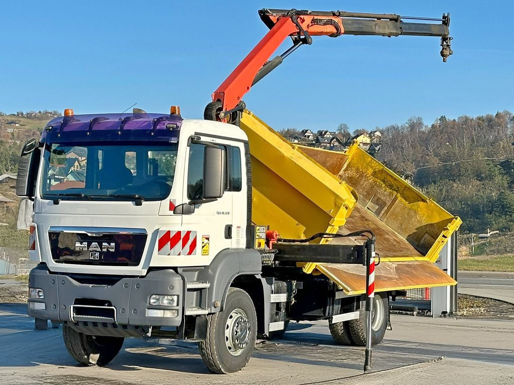 MAN TGS 18.320 * PK 12002 - EH A + FUNK * TOPZUSTAND - Billenőplatós teherautó, Darus autó: 3 kép. MAN TGS 18.320 * PK 12002 - EH A + FUNK * TOPZUSTAND - Billenőplatós teherautó, Darus autó: 3 kép.