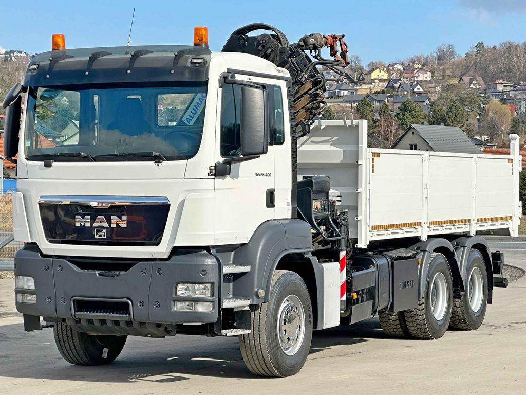 MAN TGS 26.400 * HIAB 166 ES - 3 HIPRO + FUNK * 6x4 - Billenőplatós teherautó, Darus autó: 3 kép. MAN TGS 26.400 * HIAB 166 ES - 3 HIPRO + FUNK * 6x4 - Billenőplatós teherautó, Darus autó: 3 kép.