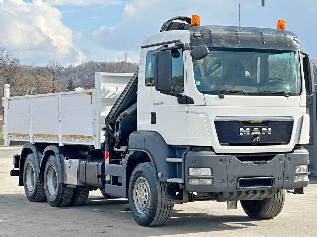 MAN TGS 26.400 * HIAB 166 ES - 3 HIPRO + FUNK * 6x4 - Billenőplatós teherautó, Darus autó: 4 kép. MAN TGS 26.400 * HIAB 166 ES - 3 HIPRO + FUNK * 6x4 - Billenőplatós teherautó, Darus autó: 4 kép.