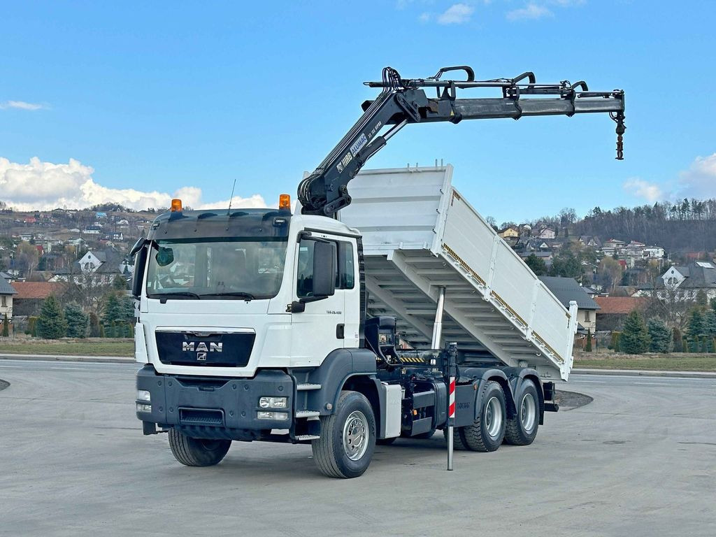 MAN TGS 26.400 * HIAB 166 ES - 3 HIPRO + FUNK * 6x4 - Darus autó, Billenőplatós teherautó: 2 kép. MAN TGS 26.400 * HIAB 166 ES - 3 HIPRO + FUNK * 6x4 - Darus autó, Billenőplatós teherautó: 2 kép.