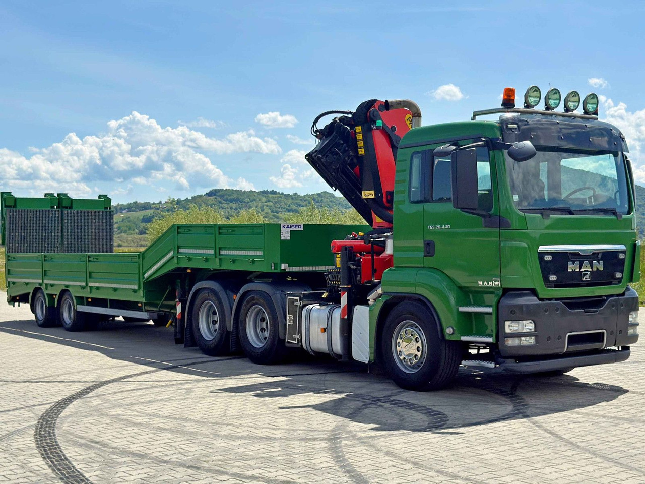 MAN TGS 26.440*Anhänger 10,35m + PK 33002-EH C/FUNK - Darus autó: 3 kép. MAN TGS 26.440*Anhänger 10,35m + PK 33002-EH C/FUNK - Darus autó: 3 kép.