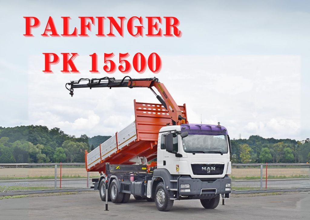 MAN TGS 33.360*KIPPER 6,40m *PK 15500 * 6x4 - Darus autó, Billenőplatós teherautó: 1 kép. MAN TGS 33.360*KIPPER 6,40m *PK 15500 * 6x4 - Darus autó, Billenőplatós teherautó: 1 kép.