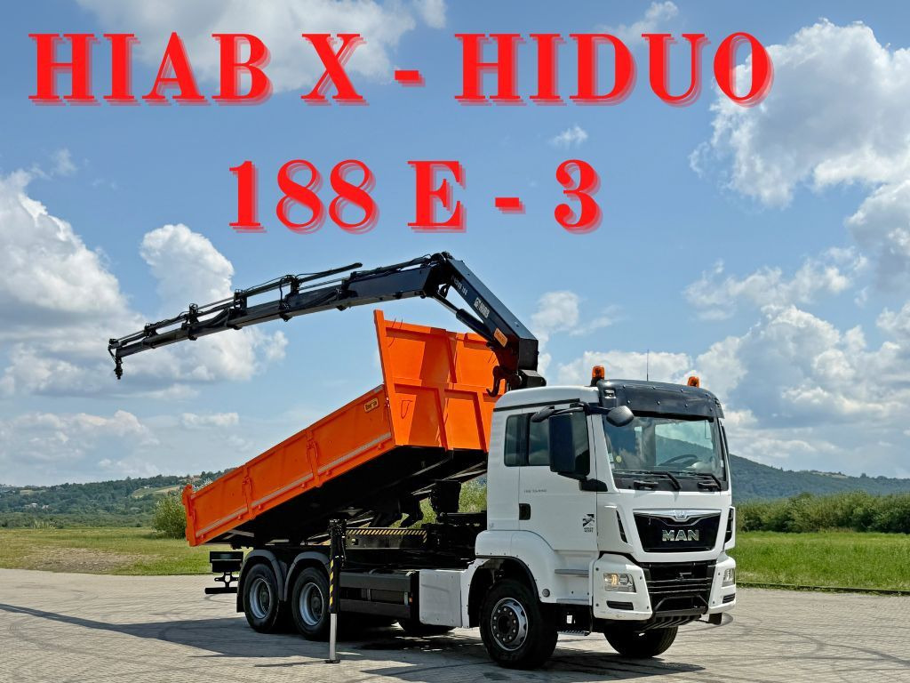 MAN TGS 33.440 * HIAB X-HIDUO 188 E-5 + FUNK * 6x4 - Billenőplatós teherautó, Darus autó: 1 kép. MAN TGS 33.440 * HIAB X-HIDUO 188 E-5 + FUNK * 6x4 - Billenőplatós teherautó, Darus autó: 1 kép.