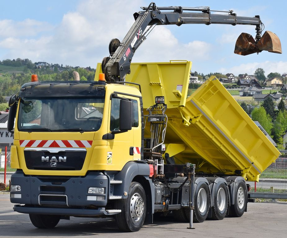 MAN TGS 35.440 * HIAB 122 B-3 DUO / 8x4 - Billenőplatós teherautó, Darus autó: 3 kép. MAN TGS 35.440 * HIAB 122 B-3 DUO / 8x4 - Billenőplatós teherautó, Darus autó: 3 kép.