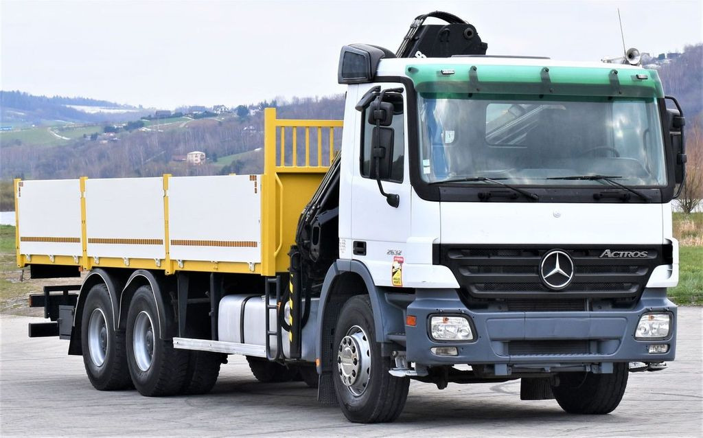 Mercedes-Benz ACTROS 2632 * HIAB 144B-3HIDUO+FUNK / 6x4 - Darus autó, Platós teherautó: 3 kép. Mercedes-Benz ACTROS 2632 * HIAB 144B-3HIDUO+FUNK / 6x4 - Darus autó, Platós teherautó: 3 kép.