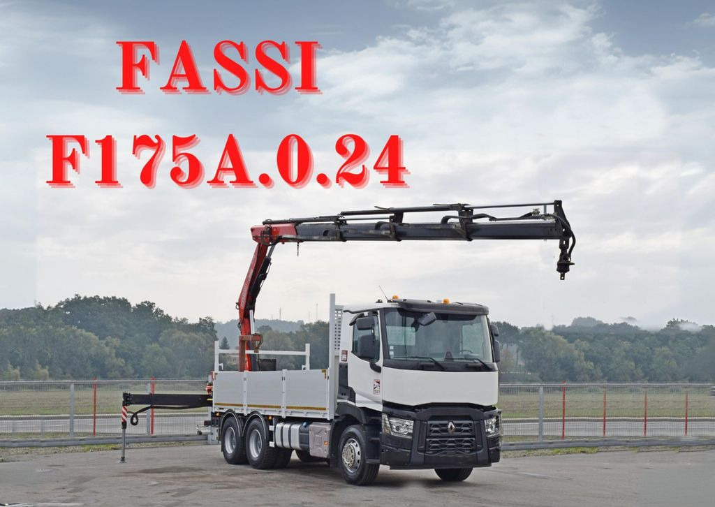 Renault C 380*PRITSCHE 5,45m*FASSI F175A.0.22+ FUNK/6x4 - Darus autó, Platós teherautó: 1 kép. Renault C 380*PRITSCHE 5,45m*FASSI F175A.0.22+ FUNK/6x4 - Darus autó, Platós teherautó: 1 kép.
