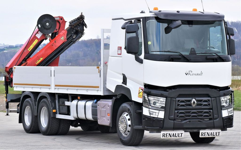 Renault C 460 * HMF 1510 K6 + FUNK * 6x4 - Darus autó, Platós teherautó: 4 kép. Renault C 460 * HMF 1510 K6 + FUNK * 6x4 - Darus autó, Platós teherautó: 4 kép.