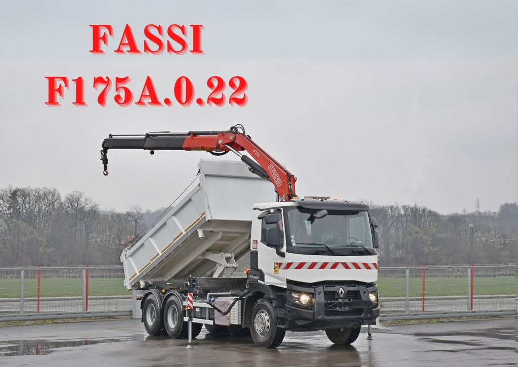 Renault C380 *KIPPER 5,10 m* FASSI F175A.0.22+FUNK /6x4 - Darus autó, Billenőplatós teherautó: 1 kép. Renault C380 *KIPPER 5,10 m* FASSI F175A.0.22+FUNK /6x4 - Darus autó, Billenőplatós teherautó: 1 kép.