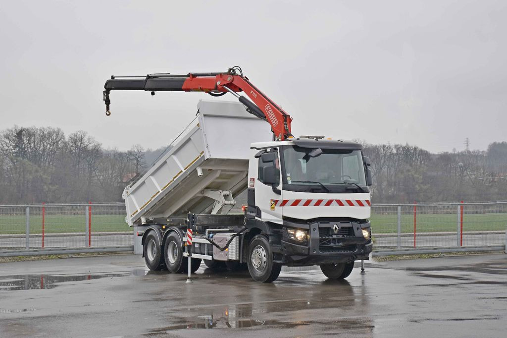 Renault C380 *KIPPER 5,10 m* FASSI F175A.0.22+FUNK /6x4 - Billenőplatós teherautó, Darus autó: 2 kép. Renault C380 *KIPPER 5,10 m* FASSI F175A.0.22+FUNK /6x4 - Billenőplatós teherautó, Darus autó: 2 kép.