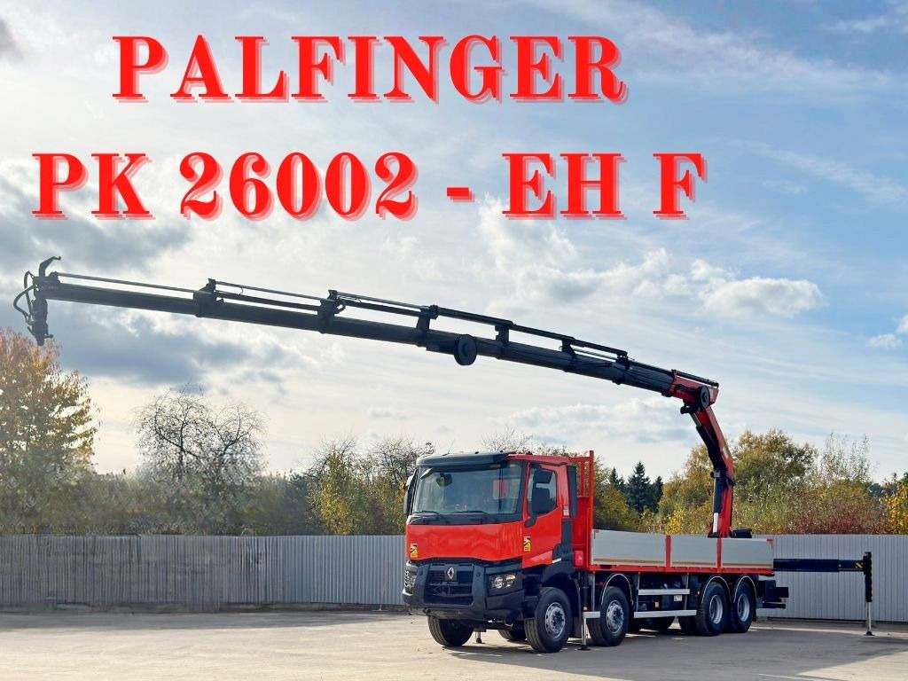 Renault C430 * PALFINGER PK 26002 - EH F + FUNK/ 8x4 - Darus autó: 1 kép. Renault C430 * PALFINGER PK 26002 - EH F + FUNK/ 8x4 - Darus autó: 1 kép.