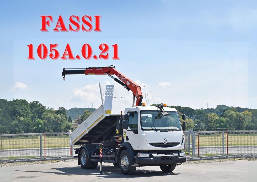 Renault MIDLUM 300 DXI * FASSI F105A.0.21 + PILOT* TOP - Darus autó, Billenőplatós teherautó: 1 kép. Renault MIDLUM 300 DXI * FASSI F105A.0.21 + PILOT* TOP - Darus autó, Billenőplatós teherautó: 1 kép.