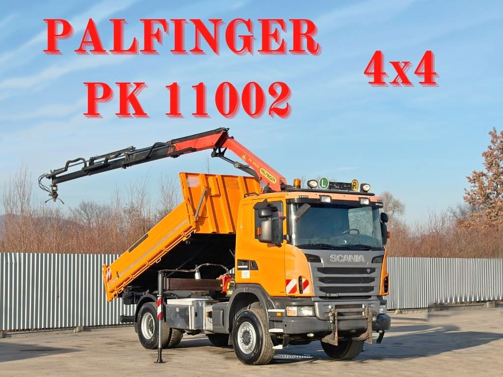 Scania G 360 * KIPPER 4,15m * PALFINGER PK 11002/ 4x4 - Darus autó: 1 kép. Scania G 360 * KIPPER 4,15m * PALFINGER PK 11002/ 4x4 - Darus autó: 1 kép.