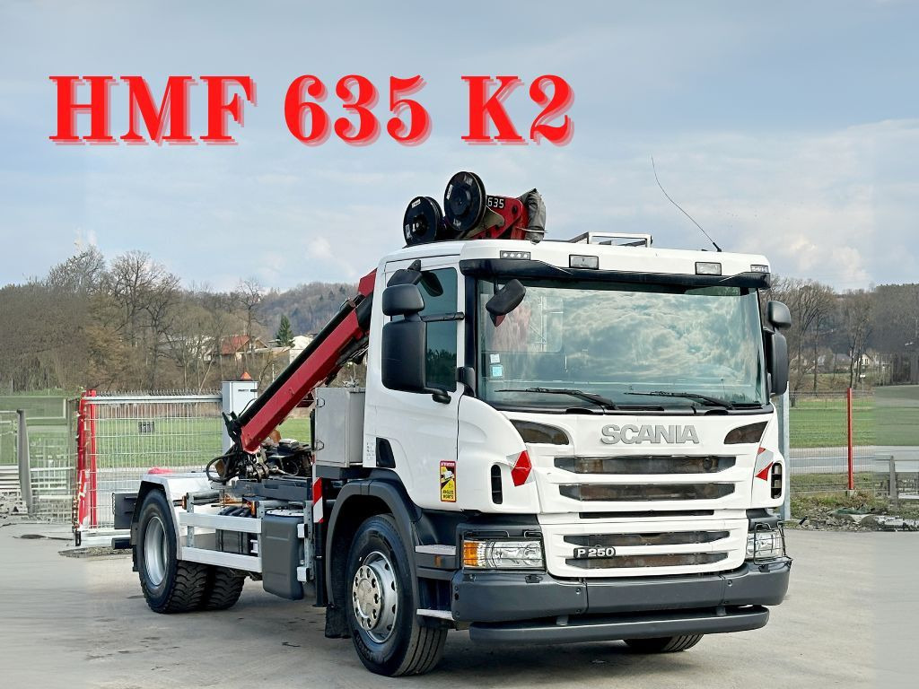Scania P 250 * HMF 635 K2 + FUNK * TOPZUSTAND - Darus autó: 1 kép. Scania P 250 * HMF 635 K2 + FUNK * TOPZUSTAND - Darus autó: 1 kép.