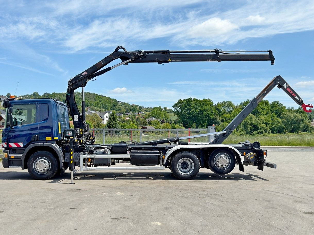 Scania P 360 * ABROLLKIPPER * HIAB 111 BS -2 HIDUO/FUNK - Horgos rakodó teherautó, Darus autó: 5 kép. Scania P 360 * ABROLLKIPPER * HIAB 111 BS -2 HIDUO/FUNK - Horgos rakodó teherautó, Darus autó: 5 kép.