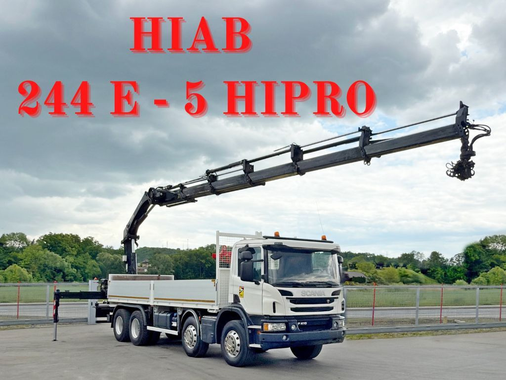 Scania P 410*PLATFORM 7,00m*HIAB 244 E-5 HIPRO+FUNK/8x4 Scania P 410*PRITSCHE 7,00m*HIAB 244 E-5 HIPRO+FUNK/8x4 - Darus autó, Platós teherautó: 1 kép. Scania P 410*PLATFORM 7,00m*HIAB 244 E-5 HIPRO+FUNK/8x4 Scania P 410*PRITSCHE 7,00m*HIAB 244 E-5 HIPRO+FUNK/8x4 - Darus autó, Platós teherautó: 1 kép.