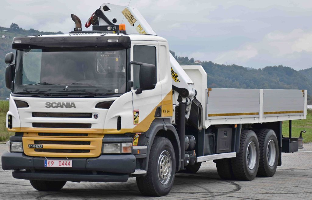 Scania P 420* PRITSCHE 6,40m * PK 29002+FUNK * 6x4 Scania P 420* PRITSCHE 6,40m * PK 29002+FUNK * 6x4 - Darus autó, Platós teherautó: 3 kép. Scania P 420* PRITSCHE 6,40m * PK 29002+FUNK * 6x4 Scania P 420* PRITSCHE 6,40m * PK 29002+FUNK * 6x4 - Darus autó, Platós teherautó: 3 kép.