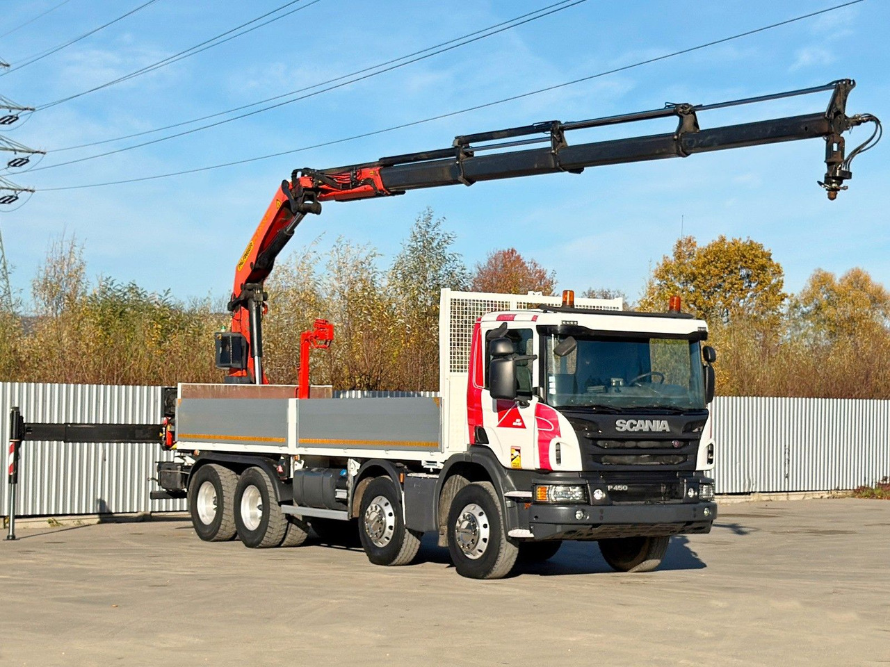 Scania P 450* PRITSCHE 6,90m * PK 23002- SH C FUNK *8x4 - Darus autó: 2 kép. Scania P 450* PRITSCHE 6,90m * PK 23002- SH C FUNK *8x4 - Darus autó: 2 kép.