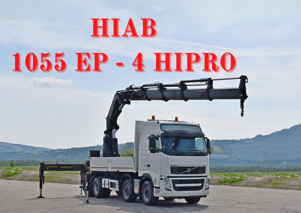 Volvo FH 520 * HIAB 1055 EP - 4 HIPRO/FUNK * 8x4 - Darus autó, Platós teherautó: 1 kép. Volvo FH 520 * HIAB 1055 EP - 4 HIPRO/FUNK * 8x4 - Darus autó, Platós teherautó: 1 kép.