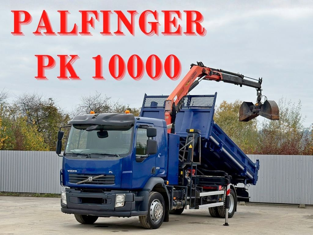 Volvo FL280 KIPPER 4,35m * PALFINGER PK 10000 + FUNK - Billenőplatós teherautó, Darus autó: 1 kép. Volvo FL280 KIPPER 4,35m * PALFINGER PK 10000 + FUNK - Billenőplatós teherautó, Darus autó: 1 kép.