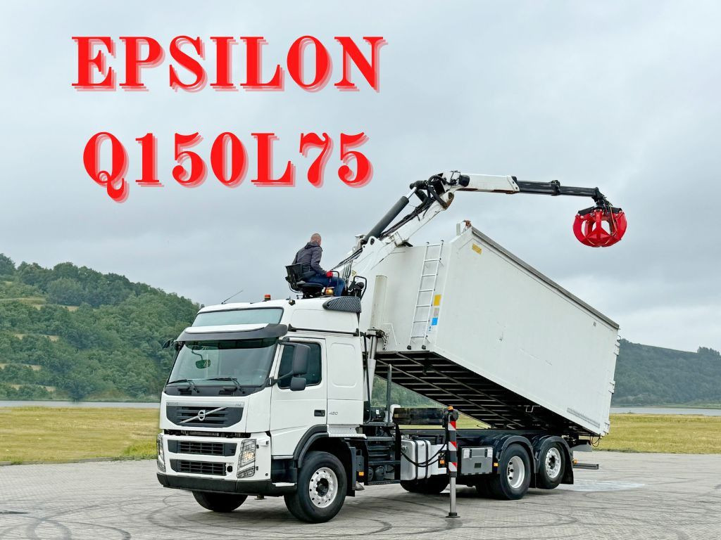 Volvo FM 420 Kipper 6,20 m * EPSILON Q150L75 *TOP - Horgos rakodó teherautó, Darus autó: 1 kép. Volvo FM 420 Kipper 6,20 m * EPSILON Q150L75 *TOP - Horgos rakodó teherautó, Darus autó: 1 kép.