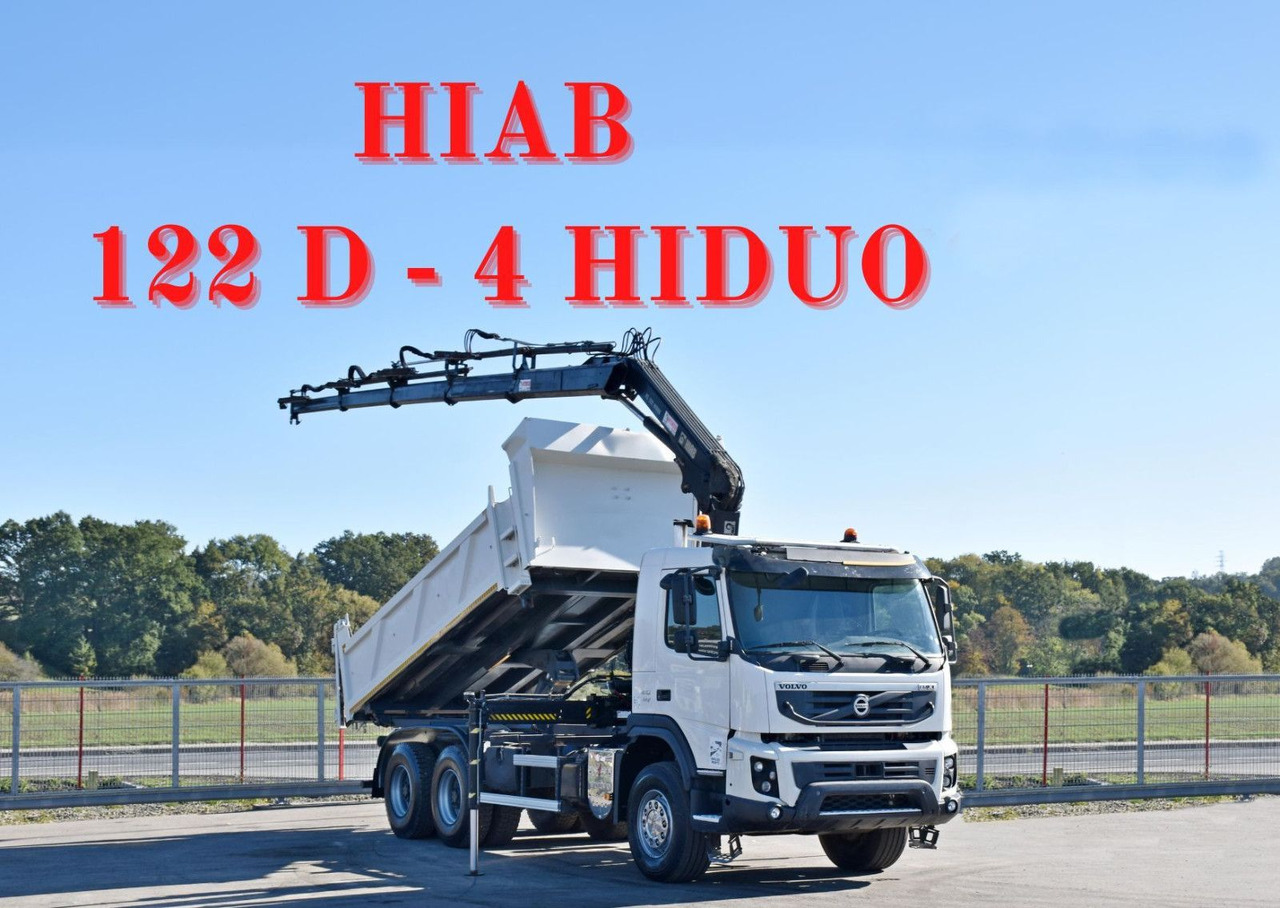 Volvo FMX 410 Kipper 5,20m*HIAB 122 D-4 HIDUO/FUNK*6x4 - Billenőplatós teherautó: 1 kép. Volvo FMX 410 Kipper 5,20m*HIAB 122 D-4 HIDUO/FUNK*6x4 - Billenőplatós teherautó: 1 kép.