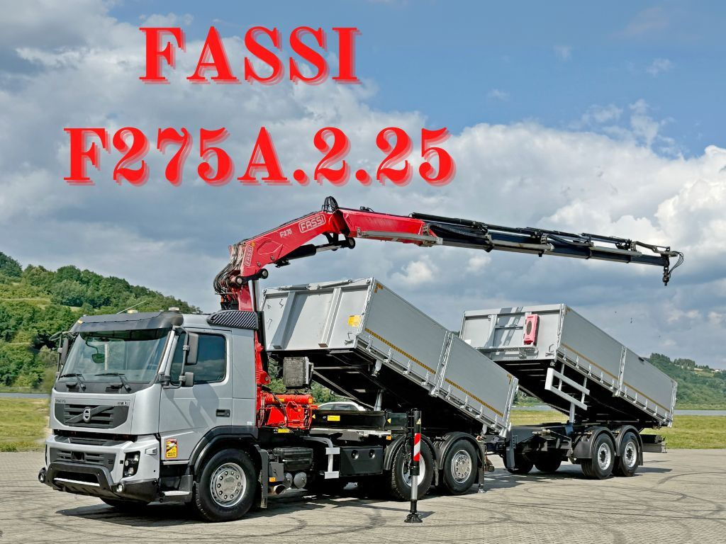 Volvo FMX 420* FASSI F275.2.25 + FUNK + Anhänger / TOP - Billenőplatós teherautó, Darus autó: 1 kép. Volvo FMX 420* FASSI F275.2.25 + FUNK + Anhänger / TOP - Billenőplatós teherautó, Darus autó: 1 kép.