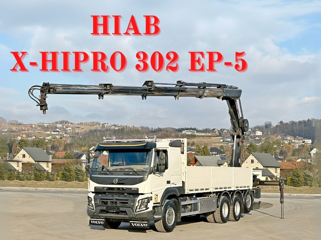 Volvo FMX 460 HIAB X - HIPRO 302 EP - 5 + FUNK/ 8x4 - Darus autó, Platós teherautó: 1 kép. Volvo FMX 460 HIAB X - HIPRO 302 EP - 5 + FUNK/ 8x4 - Darus autó, Platós teherautó: 1 kép.